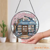 Customized Book Store Suncatcher Book Window Decor Book Lover Gift,Book store Glass Window Decor Indoor Decor